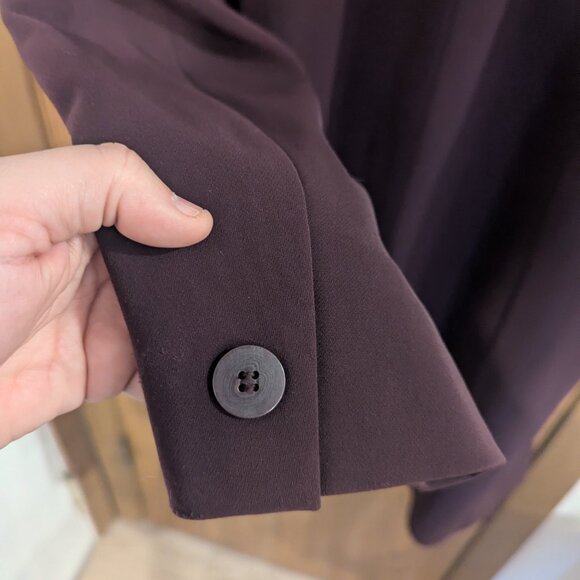 London Fog Eggplant/Plum Single Breasted Mid-length 5 Button Coat- Medium - Picture 5 of 5